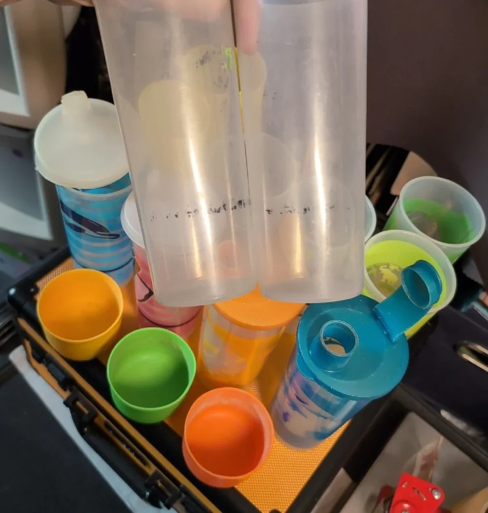 Vintage Tupperware Cups And Lids Bundle Lot Multi Color